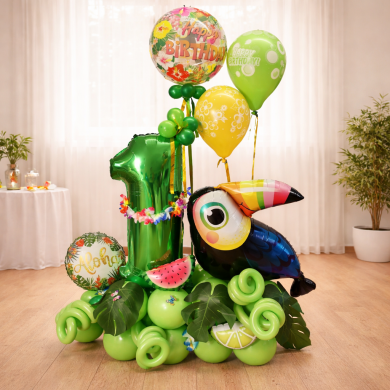 Ballonzahl 1 mit Thema Hawaii